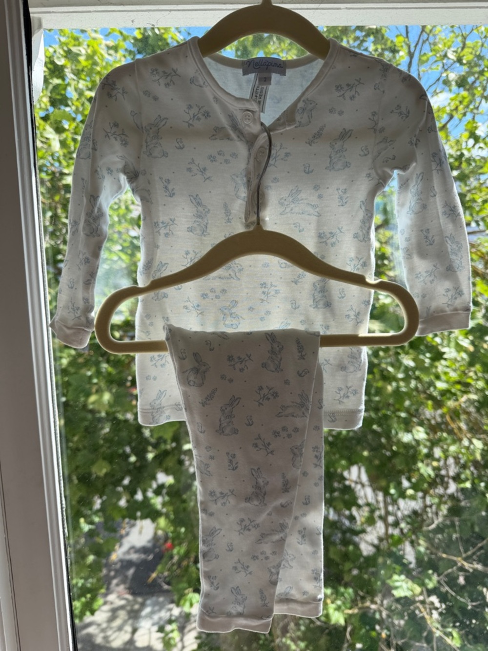 Nellapima 2 2T pajama set two piece blue bunny print